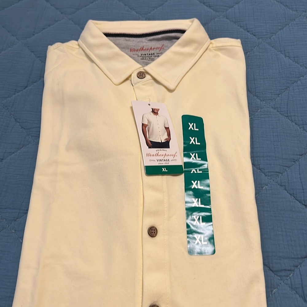 NWT Weatherproof Yellow Casual Button Down Shirt - Picture 5 of 6